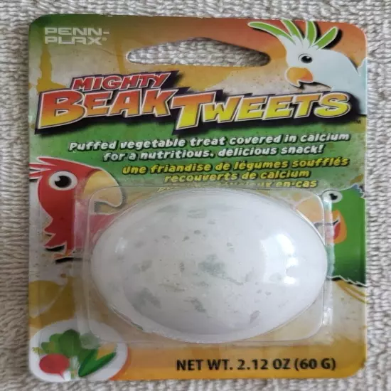 6 Count Penn Plax Mighty Beak Tweets Puffed Vegetable Bird Treats, New