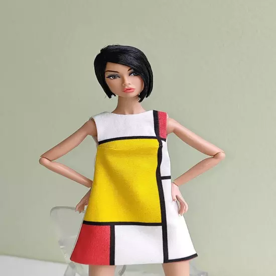 Red & Yellow Color Block dress #2 for Poppy Parker, Nu face, Nippon by Olgaomi