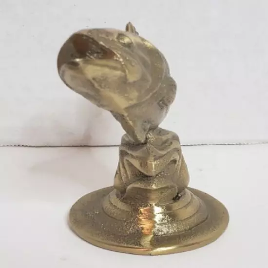 Vintage Brass Bass Fishing Statue Figurine