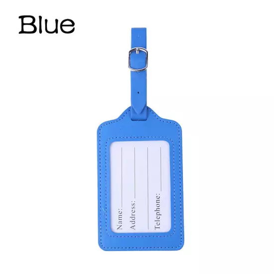 PU Luggage Tag Suitcase Bag Name Address ID Label Office DIY Work Card Supplies