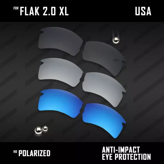 Anti Scratch Polarized Replacement Lenses for-Oakley Flak 2.0 XL OO9188 Options