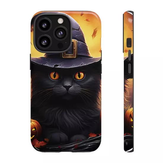 Custom Dual Layer Protective iPhone Case, Cat Witch