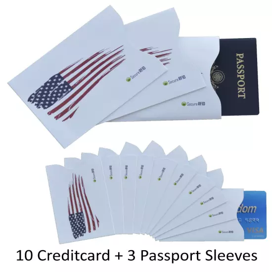 High Quality RFID Blocking Creditcard Passport Sleeves American USA Flag