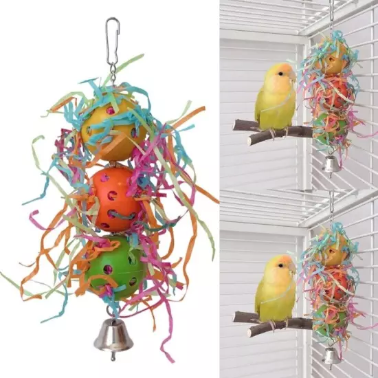 Bird Entertainment Toy Parrots Shredders Toy Natural Teething Chew Hanging