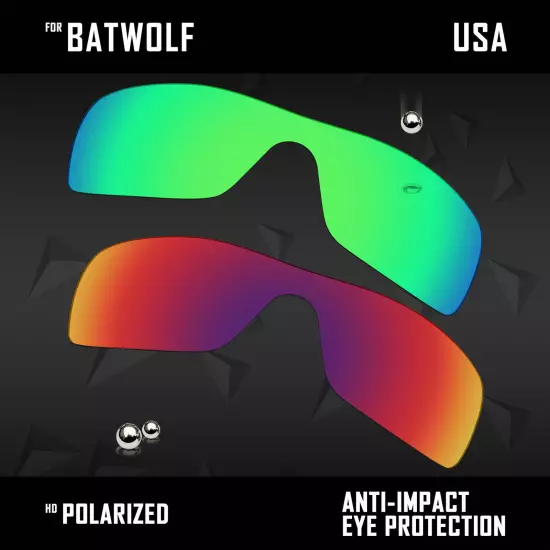 Anti Scratch Polarized Replacement Lenses for-Oakley Batwolf OO9101 Options