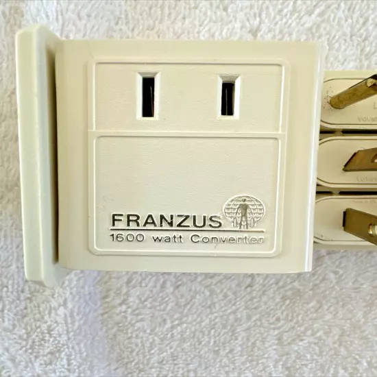 Franzus Foreign Electricity Converter Kit 1600 Watt with Box and Case Vintage