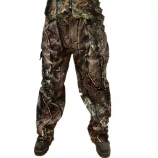 Winter Autumn Tactical Camouflage Hunting Pants Bionic Camo Fleece Trousers