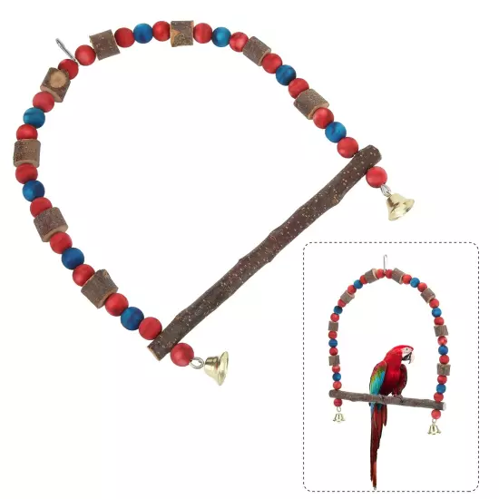 Bird Swing Toy Hanging Standing Cage Toy with Hook for Lovebirds Finches