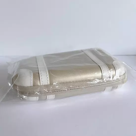 Globe Trotter ANA Airlines Amenity Travel Kit Gold Beige Hard Case