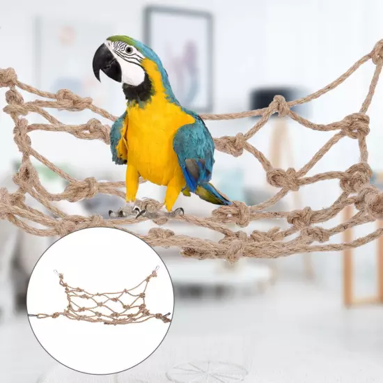 Hemp Rope Bird Climbing Net Hanging Rope Net Swing Play Rope Ladder Chew