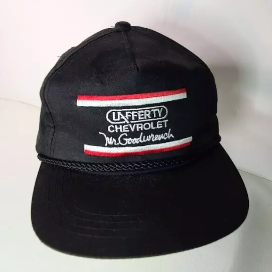 Lafferty Chevrolet Mr Goodwrench Ball Cap Hat Truckers 1980s Korea Adj Vintage