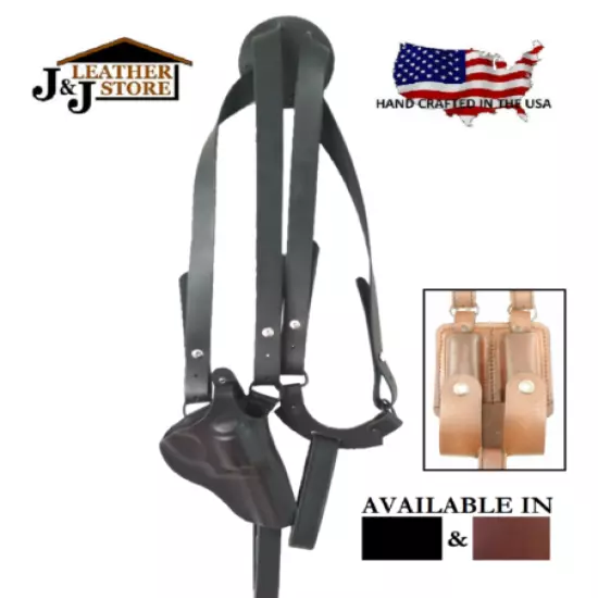 J&J SIG SAUER P238 VERTICAL PREMIUM LEATHER SHOULDER RIG HOLSTER