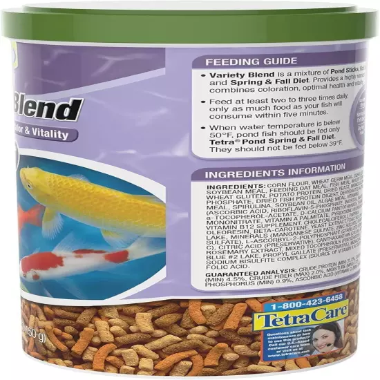 Tetra Pond 16455 Variety Blend Food, 5.29-Ounce, 1-Liter