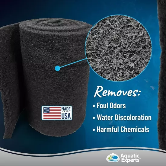 Durable Carbon-Infused Filter Pad for Fish Tanks and Ponds - Made in the USA