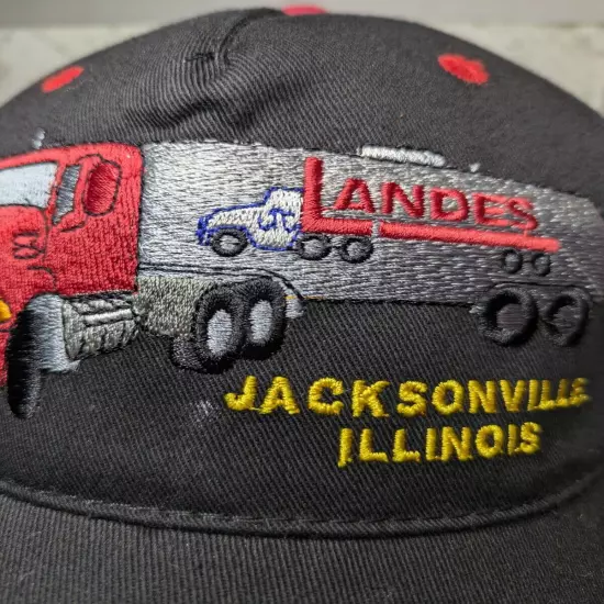 Landes Trucking Hat Jacksonville Illinois- Black Adjustable