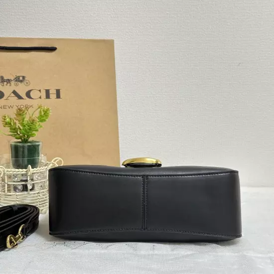 Coach C4823 Leather Soft Tabby Shoulder Bag Crossbody Black NEW Outlet Handbag