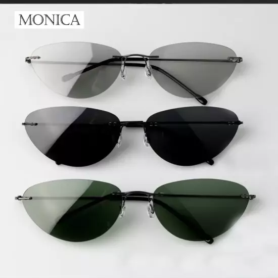 Ultralight Rimless Matrix Fashion Neo Style Polarized Driving Sunglass for Men