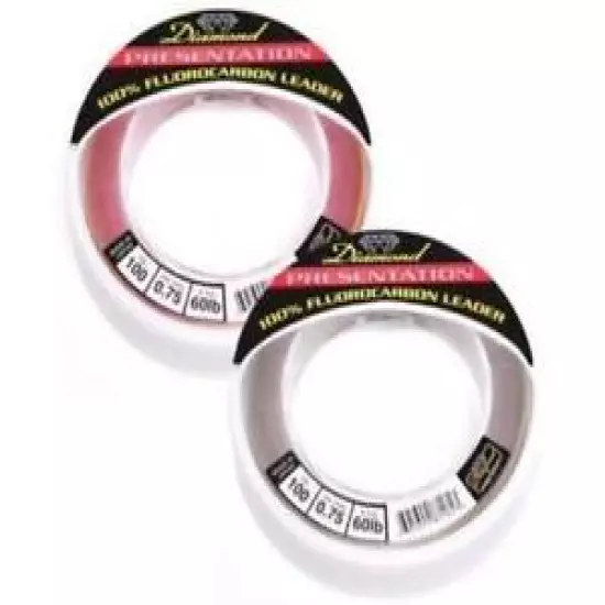 Momoi Diamond Presentation Fluorocarbon Leader-100 Yds, 80 Lb., Pink