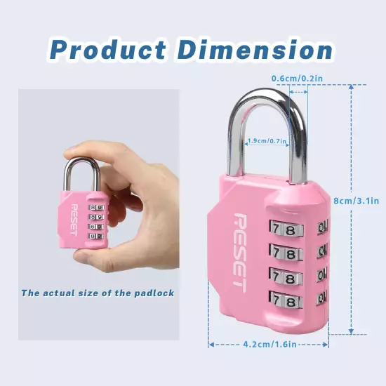 -060 4 Digit Combination Lock Outdoor Padlock for School Gym Sports Locker Fence