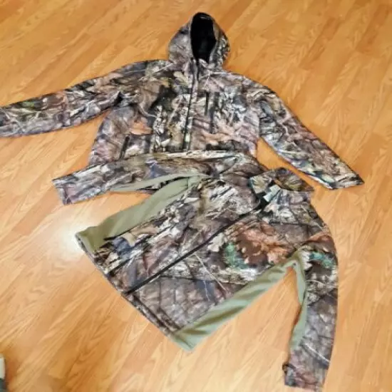 L.L.Bean Mossy Oak Country Camo 2 in 1 Jacket with zip out liner jacket L/T