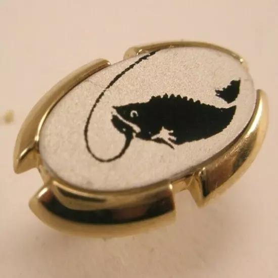 Fish On Fishing Vintage SWANK Tie Tack Lapel Pin water animal