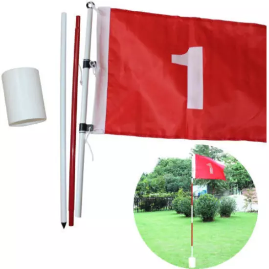 Portable Practice Golf Hole Putting Green Flags w/ Cup Backyard Golf Flagstick