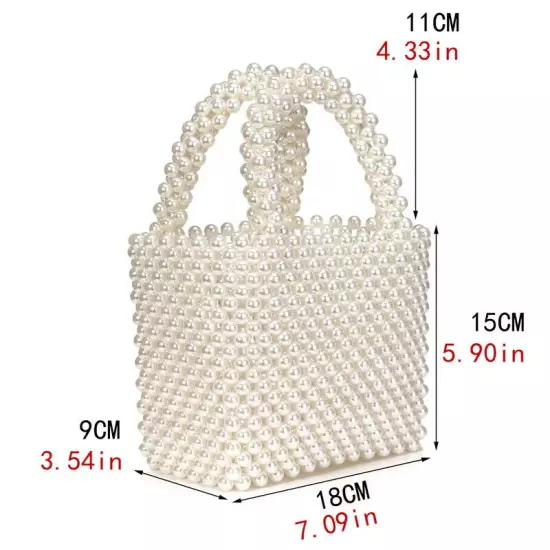 Handmade Woven Beaded Pearl Bags Women Handbags Small Beading Beach Bags