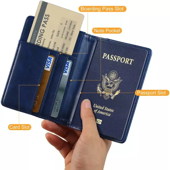 Passport Holder Travel Wallet RFID Blocking Case Cover - Minimalist