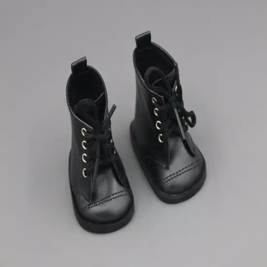 Black tie boots made for 18'' American gilr doll shoes footwear