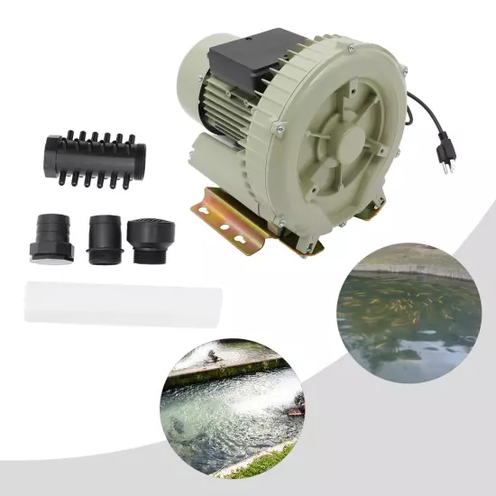 110V Industrial Fish Pond Tank Air Pump Blower Oxygen Aerator 370W 12kpa