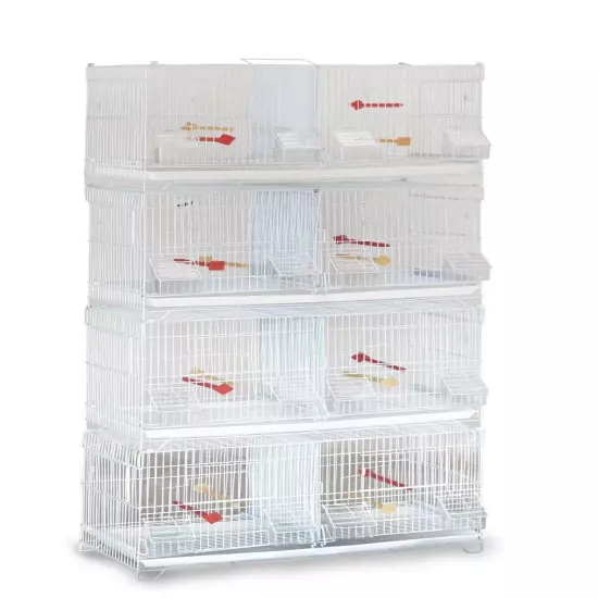 Set of 4 Stackable Breeding Bird Cage for Canary Finch Small Birds