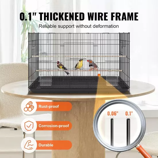 30 Inch Flight Bird Cage, Stackable Bird Cage Parakeet Cage with Slide