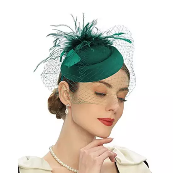 Women Fascinators Hat Wedding Cocktail Tea Party Headwear Mesh Veil Hair Clip