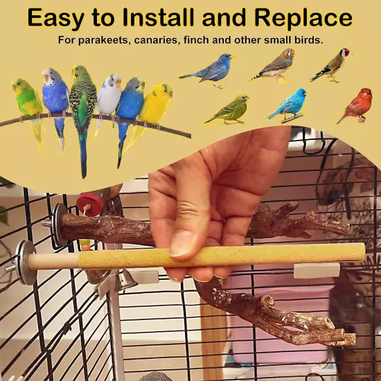 S&X Sanded Perch Covers for Parakeets, Lovebirds, Parrotlets, Finches, Canaries,