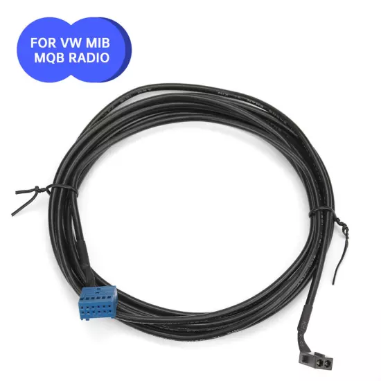 For VW 12Pin MIB MQB Car Radio Microphone Cable 12V Wiring Harness with Socket