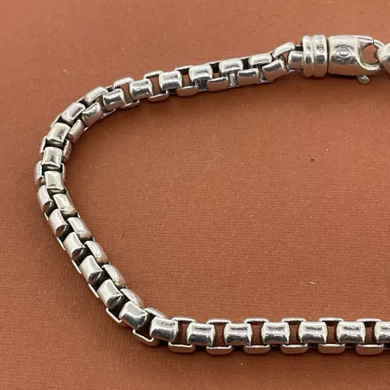 David Yurman Men’s Bracelet Box Link 5mm Sterling Silver Size 8 inches