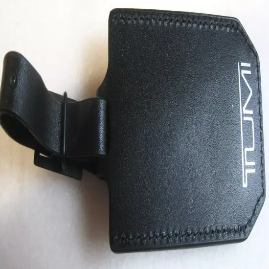 TUMI LUGGAGE BAG ID TAG NEW, BLACK, BLACK STRIP, SILVER LOGO 3 1/4" x 2 1/8"