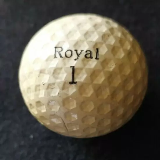 VINTAGE ROYAL 1, UNIROYAL PLUS 6 GOLF BALL. HEXAGON PATTERN