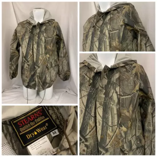 Stearns DryWear Camo Waterproof Jacket M Brown Real Tree Polyvinyl YGI Q2-175