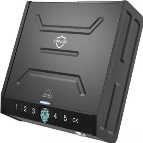 ONNAIS Gun Safe - Biometric Gun Safe for Pistols, Quick-Access Handgun Safe Fire