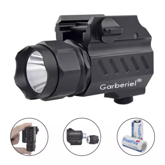 G02 2 Modes Pistol Gun Light Tactical Flashlight 9000lm Handgun Rail Mount Torch