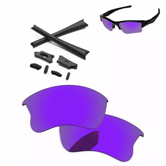 Rubber Kit + Polarized Replacement Lenses For-Oakley Flak Jacket XLJ - Options