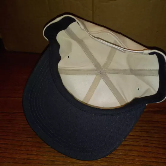 Vintage Harvest Partners Farmer Cap Hat Trucker White Blue Adjustable