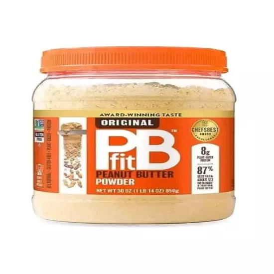 Pbfit All-Natural Peanut Butter Powder Powdered Peanut 30oz, Exp 5/2025