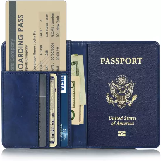 Passport Holder Travel Wallet RFID Blocking Case Cover - Minimalist