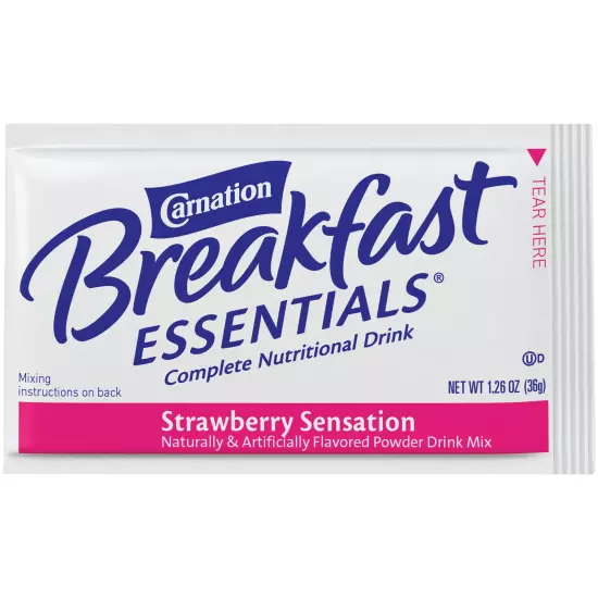 Carnation Breakfast Essentials Nutritional Drink Mix, Strawberry Sensation 10ct.