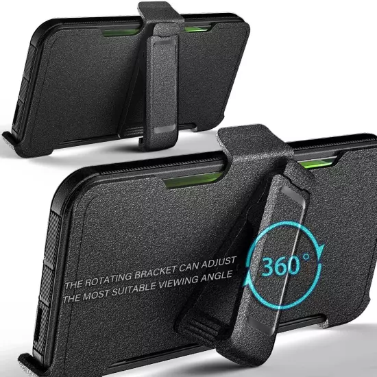 For Motorola Moto Edge 2024 Heavy Duty Hybrid Case Cover Belt Clip Holster Black