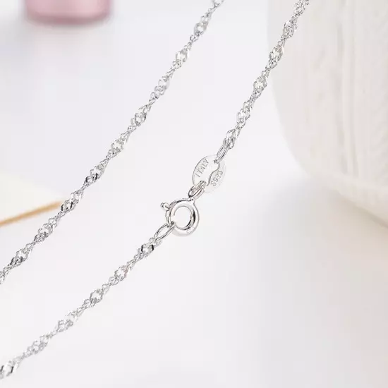 Wholesale Real 925 Sterling Silver Necklace Chains For Pendants Jewelry 16"-24"