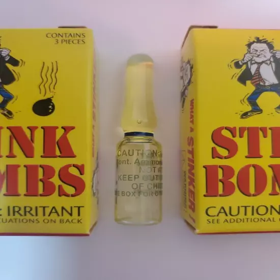 STINK BOMBS 6 GLASS VIALS STINKY SMELLY NASTY FART SMELL Novelty Gift