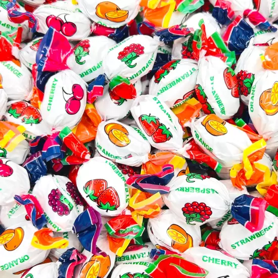 Assorted Fruit Hard Candy Bulk 1 Pound Bag - Approx. 80 Individually Wrapped